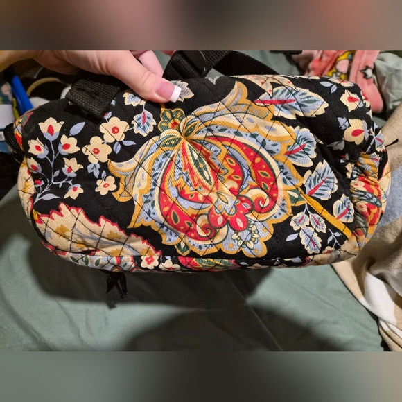 Vera Bradley Floral Backpack - Black, Red, Blue - Picture 10 of 12